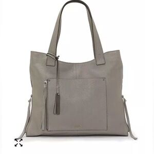 Vince Camuto Gray Leather Tote Bag